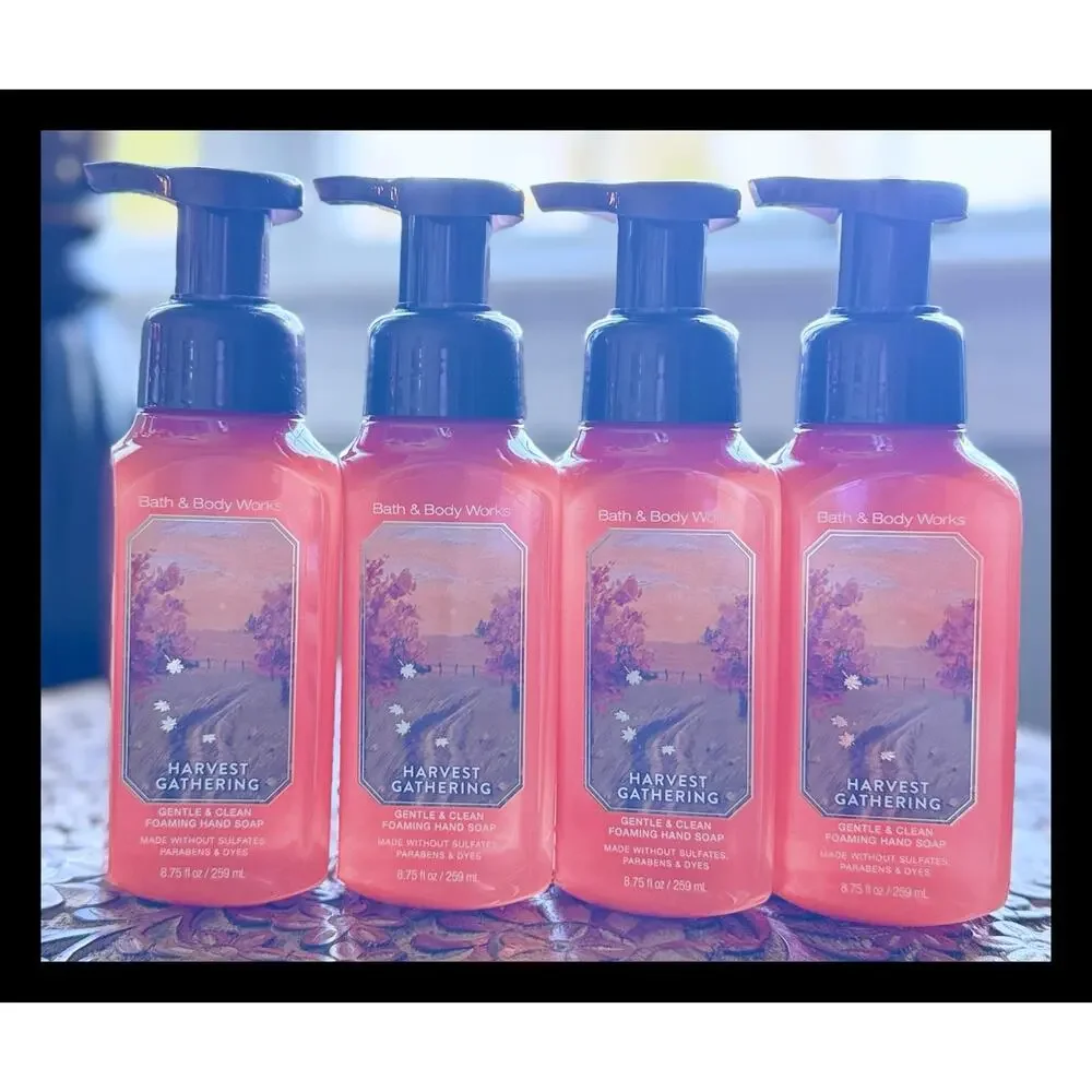Bath & Body Works 8.75 oz Harvest Gathering Gentle & Clean Foaming Hand Soap x4